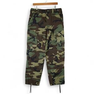 Tru Spec Tactical Cargo Pants Mens 34x31 Woodland Camo Button Fly Ripstop